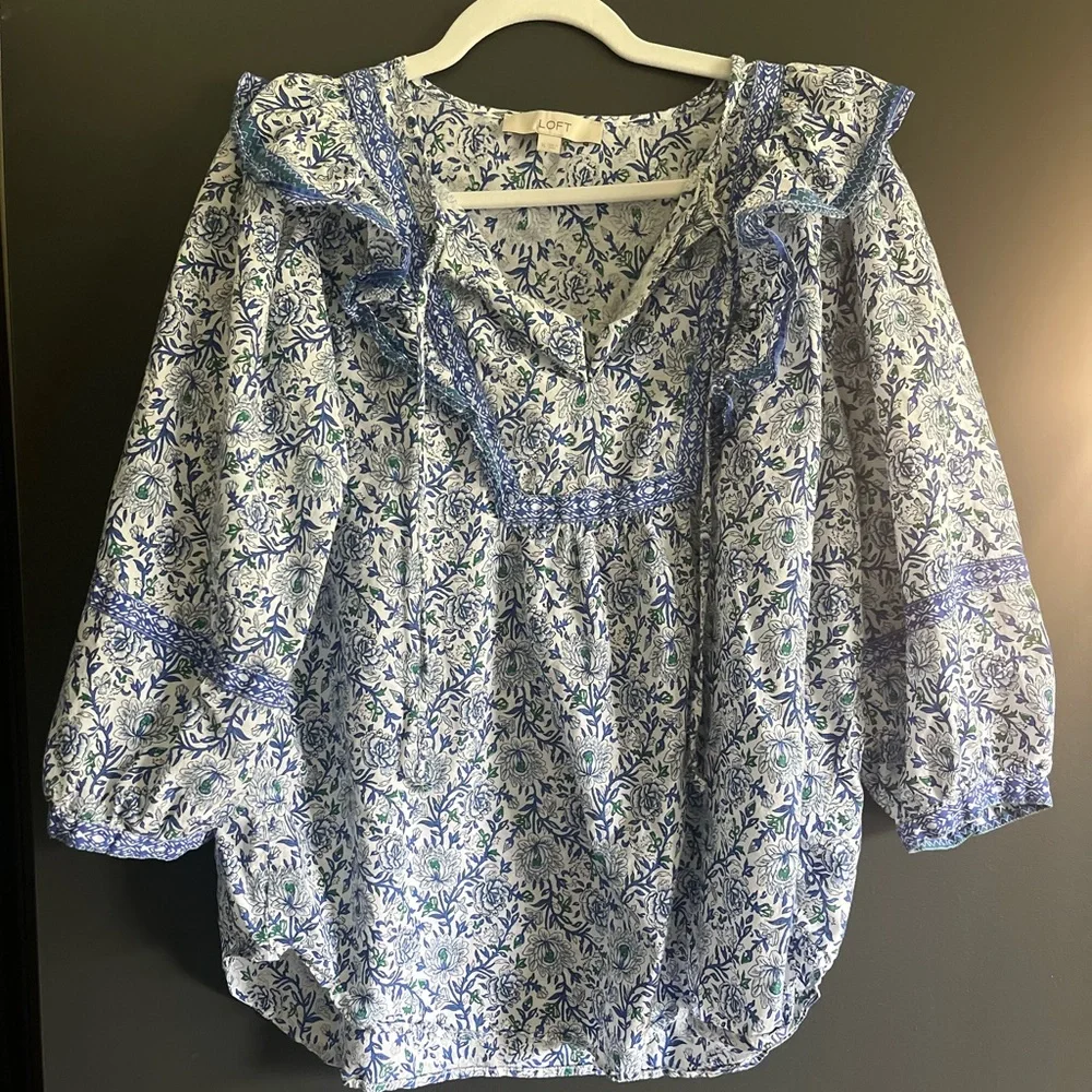 Ann Taylor Loft Blouse Set-short and 3/4 sleeve - Picture 3 of 5